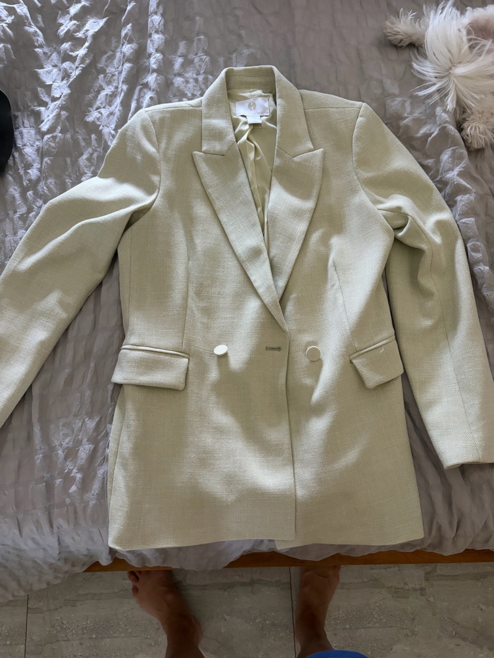 House of Harlow 1960 Light Sage Green Textured Blazer